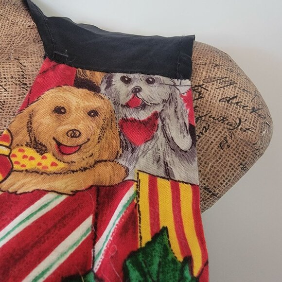Vtg 80s 90s Y2K Dog Lovers Christmas Vest W/ Novelty Print Button Front Sleevele - Picture 10 of 16
